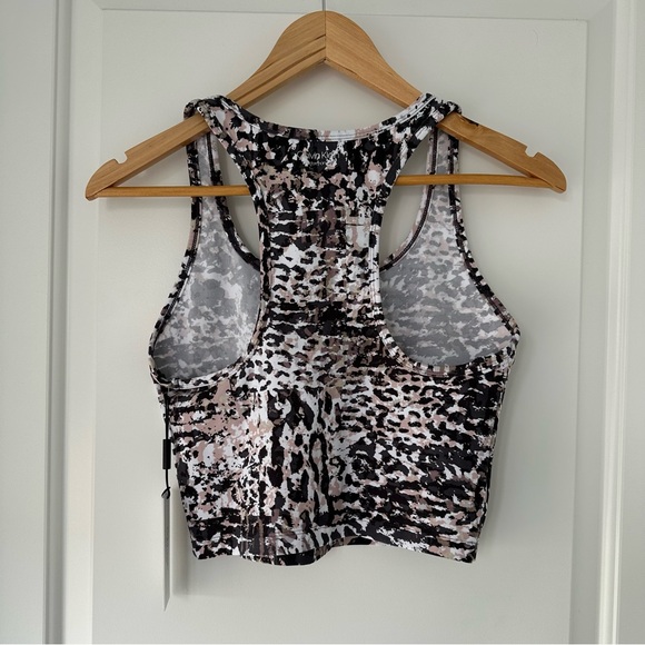 Calvin Klein Leopard Print Crop Tank Top Small NWT - Picture 2 of 7